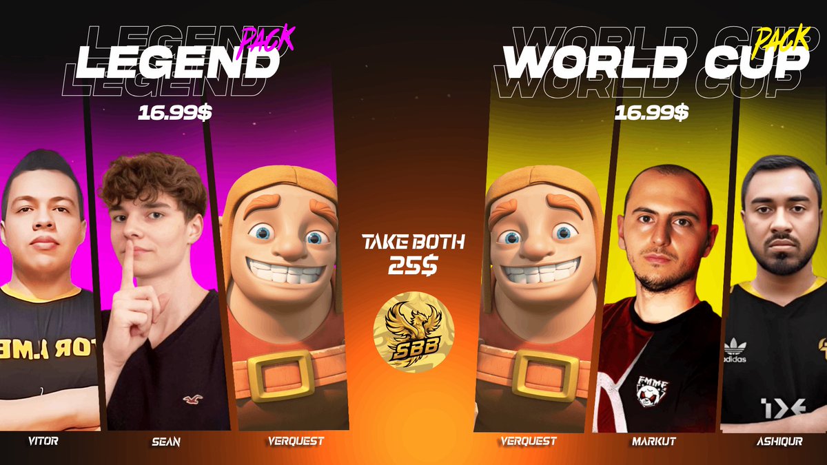 Here we are with a new name and new OP Base Builder👷‍♂️

Our first pack comes in two variants 

➡️Legend Pack 5600-6000+🏆
➡️World Championship Pack 🌎

Both packs cost 16.99$ each and are available together for only $25 🎊

Base Order on Discord 🎫

discord.gg/b5kKAra4GA