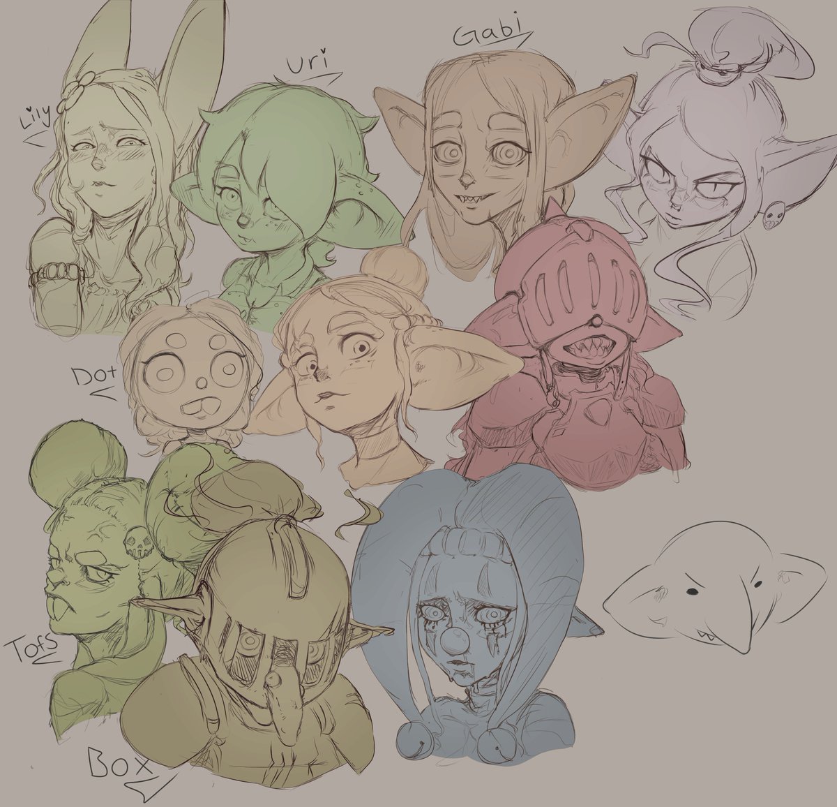 ZackaraArt's tweet photo. sketchy goblin heads <o> https://t.co/6Ke25e9GHp
