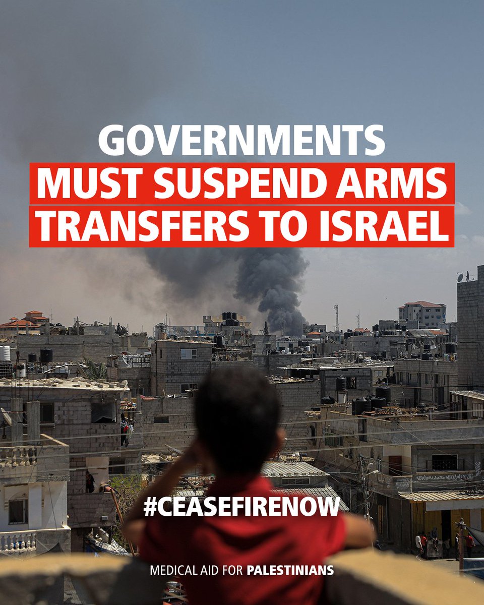 A full-scale Israeli military assault on Rafah is taking place. Thousands of people have been killed and all main hospitals have shut down.

Governments must suspend arms transfers to Israel to prevent their use in further atrocities. #CeasefireNOW

map.org.uk/campaigns/susp…
