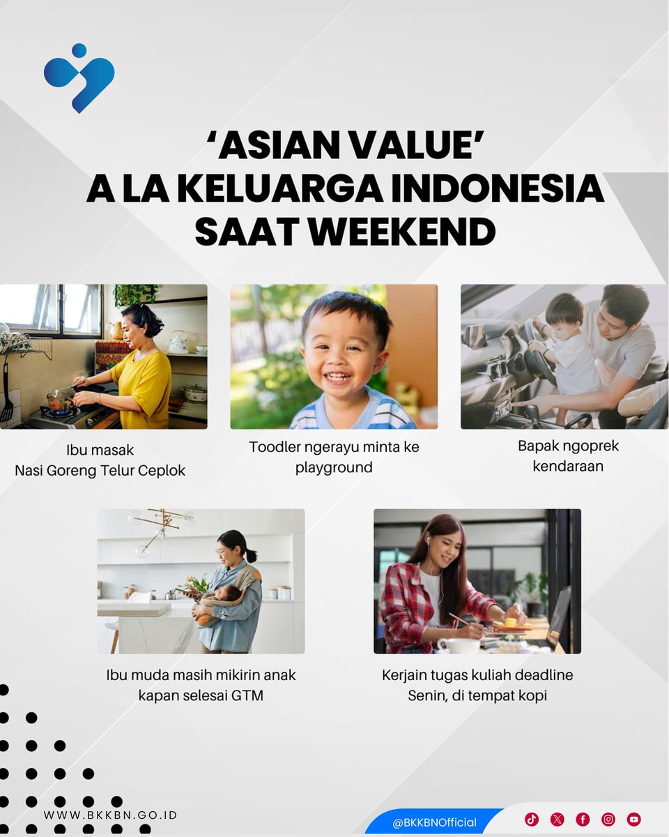 kemendukbangga's tweet photo. Mana yang relate banget sama Sobat BKKBN nih? Kalo Sobat BKKBN, apa kebiasaan keluarga saat weekend yang gak pernah lewat? π
.
.
#BKKBN
#BerencanaItuKeren
#KeluargaKerenCegahStunting
#SambutWeekend
#AsianValue https://t.co/kFRYWVXZg1