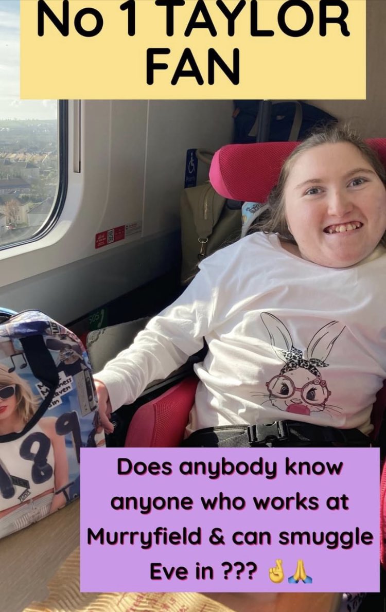 Let’s see if we can make some Twitter magic happen. 

This is Eve. She’s a huge #TaylorSwift fan. 

Her family haven’t been able to get accessibility tickets for the Edinburgh #Murrayfield concert.

Is there anyone out there who can help?

Please share and DM me if you can.