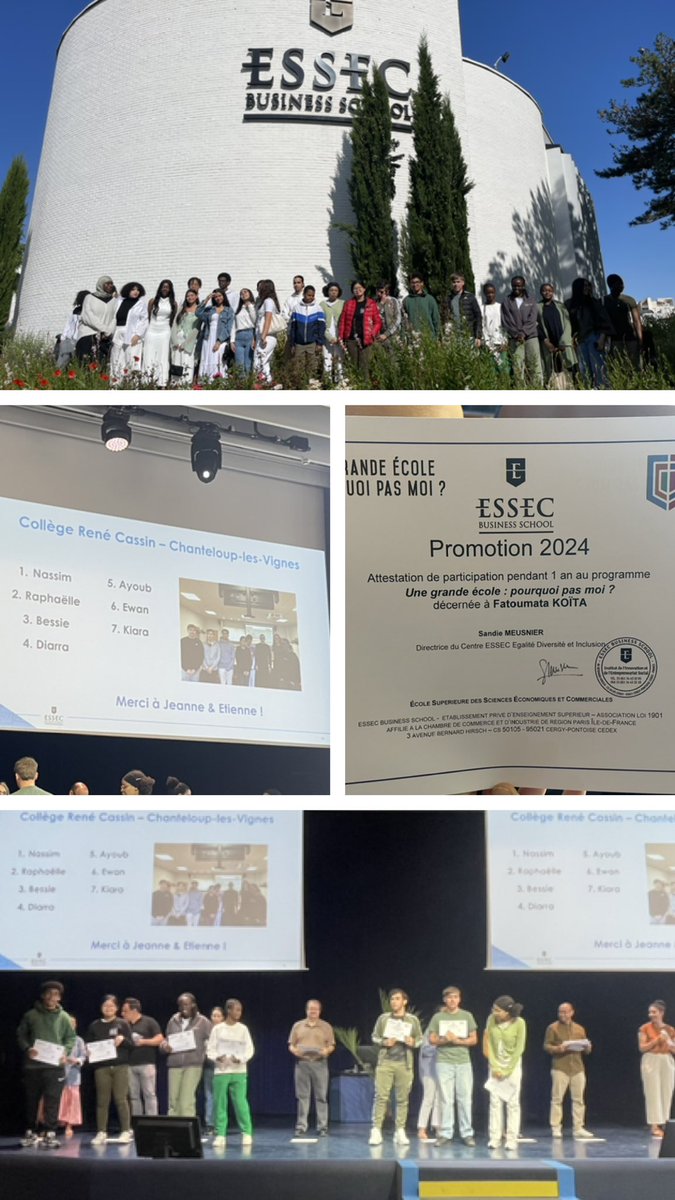 En direct de la cérémonie de clôture du programme #PQPM de <a href="/Essec_Egalite/">ESSEC Egalité Diversité et Inclusion</a> 
#ambition #engagement #audace pour les jeunes de <a href="/ChanteloupLV/">Chanteloup-les-Vignes</a> #citeeducative <a href="/acversailles/">Académie de Versailles</a> 👏🏻