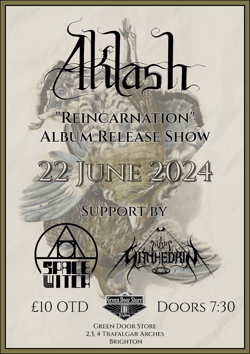 SpaceWitchBand's tweet photo. Our next road trip is Saturday 22nd of June in Brighton at the Green Door Store.

https://t.co/UZDaCCwgv2 https://t.co/7F9BpHbucg