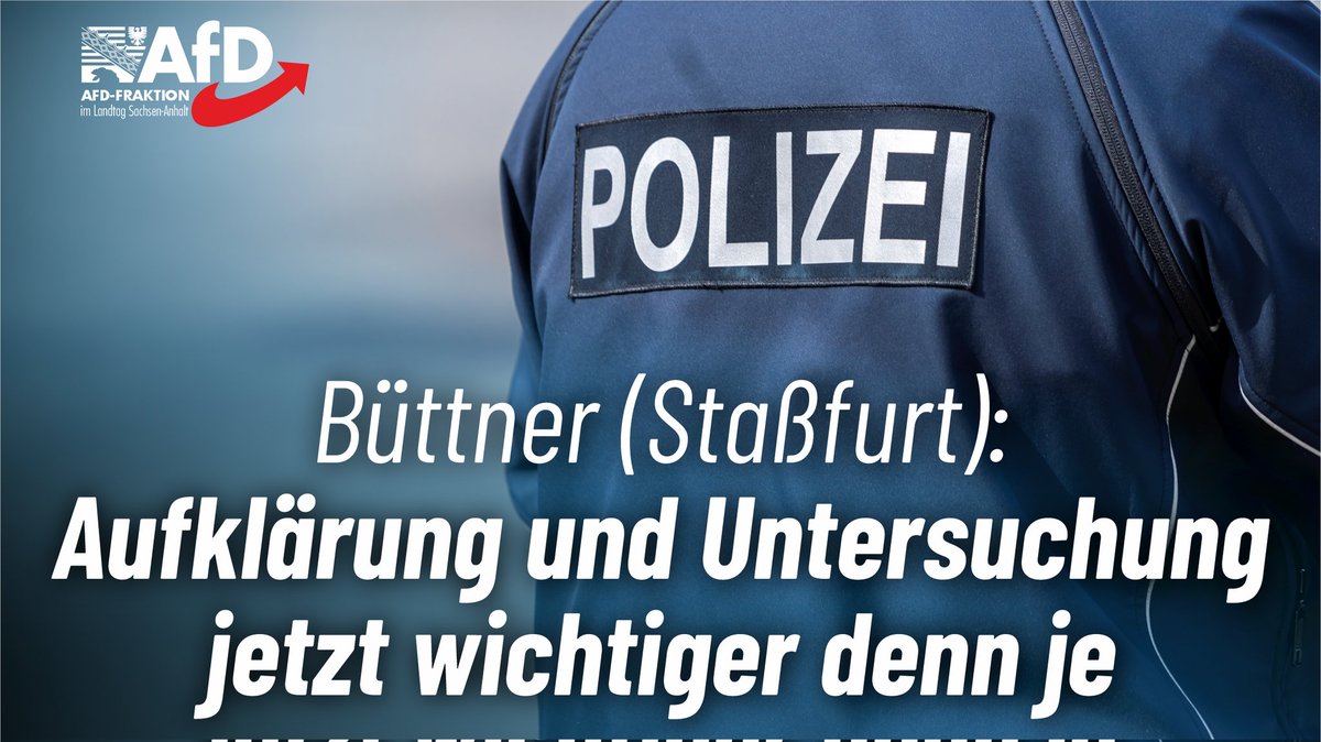 AfDFraktionLSA's tweet photo. Unregelmäßigkeiten bei #Landespolizei und #Polizeifachhochschule: #Schusswaffen fehlen. #MdL #MatthiasBüttner (Staßfurt): Hier muss aufgeklärt werden. Es braucht eine Sondersitzung des Innenausschusses und einen #Untersuchungsausschuss. #AfD #AfDLSA #Ltlsa https://t.co/bvM6DgK22N https://t.co/nMOzNVjFz5