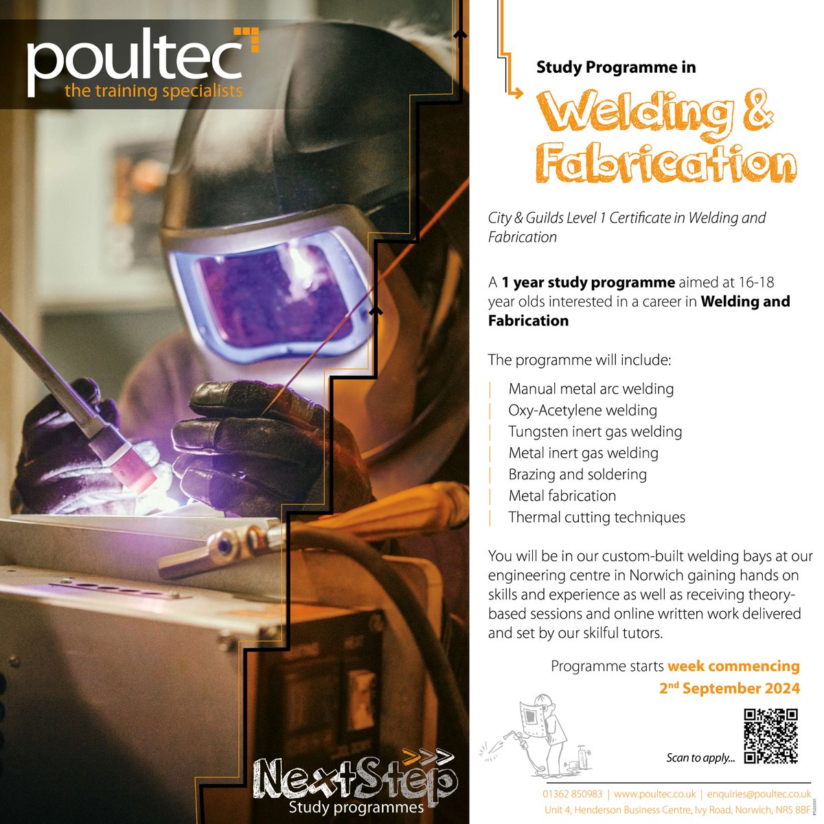 We have three Study Programmes with spaces still available...

⚽️Sports Studies 
🔧Vehicle Maintenance 
💥Welding &amp; Fabrication

APPLY TODAY TO SECURE YOUR SPOT!
poultec.co.uk/study-programm…