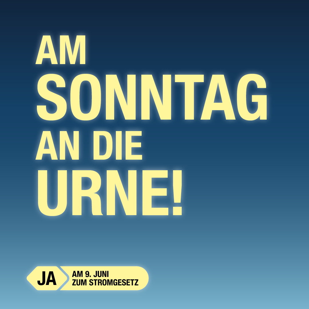 Der #Abstimmungssonntag steht vor der Tür. Für alle, die noch nicht abgestimmt haben: Unbedingt ein Ja zum #Stromgesetz auf den Stimmzettel schreiben und in die Urne werfen! #StromgesetzJa #chvote #abst24
