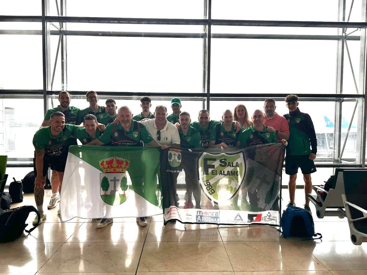 El equipo alameño ya está en Mallorca para su primer partido de playoff 🙌🏼

Hoy a las 17:00 en nuestro canal de YouTube 📺
🆚 <a href="/PalmaFutsal/">Illes Balears Palma Futsal</a> “B”