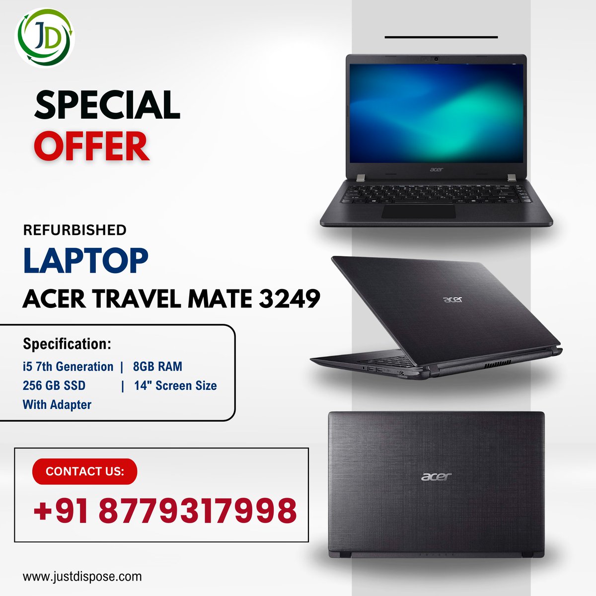 Justdispose's tweet photo. SALE SALE SALE on Refurbished Acer TravelMate 3249!   📞 Contact Us: +91 8779317998.
Limited Stock – Grab Yours Now! 
#DellLatitude #RefurbishedLaptop #justdispose #laptop #hplaptops #Refurbished #laptopsale #secondhandlaptop #laptopmumbai #bestqualitylaptops #refurbisheddesktops https://t.co/PkxpKggrpa