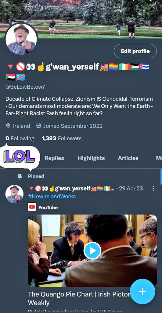 BeLowBelow7's tweet image. Cis Elon #AtItAgain

 @TadhgHickey watch out 
No explanation, just a new kind of shadow banning.