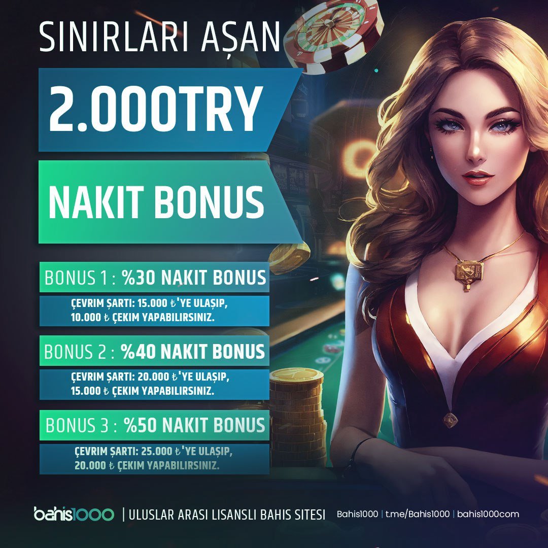 💧 Sınırları Aşan Benzersiz Bir Nakit Bonus #Bahis1000'de !

💰2.000 TL Nakit Bonus ile Farklı Bir Deneyim Seni Bekliyor ! 

🌐 Detaylar ve Çok Daha Fazlası bhsbin.link/pwGPGK Adresinde.

❌ #Bahis1000 Yeni Nesil Bahis Sitesi !