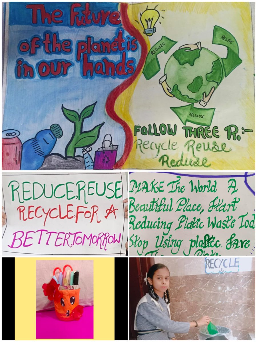 1309031N's tweet photo. Mission Life 
Day 4 
Theme - Reduce Waste 
Activity -
1. Awareness about the use of two bins- wet and dry
2. Poster and Slogans
3. Reuse of old material
@Dir_Education 
@ddenorthwesta https://t.co/RyTGA03plb