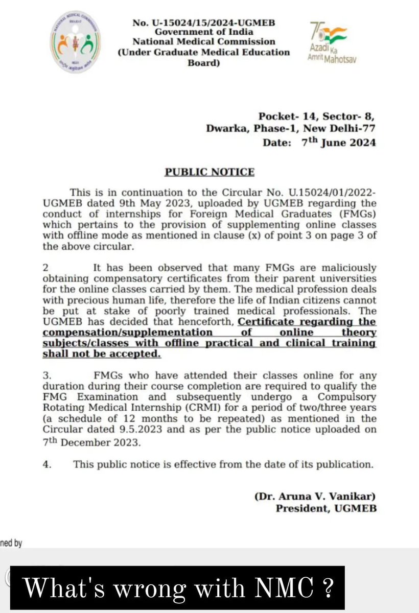 Harsh Goel (@harshgoel__) on Twitter photo Why is <a href="/NMC_IND/">National Medical Commission</a> targeting FMGs repeatedly? What have we done wrong? We're back in the war zone, risking our lives, & attending offline classes, yet you impose these useless rules.
Stop harassing FMGs! We are sacrificing so much.
<a href="/MoHFW_INDIA/">Ministry of Health</a> Please, #StopHarassingFMGs ! Why is <a href="/NMC_IND/">National Medical Commission</a> targeting FMGs repeatedly? What have we done wrong? We're back in the war zone, risking our lives, & attending offline classes, yet you impose these useless rules.
Stop harassing FMGs! We are sacrificing so much.
<a href="/MoHFW_INDIA/">Ministry of Health</a> Please, #StopHarassingFMGs !
