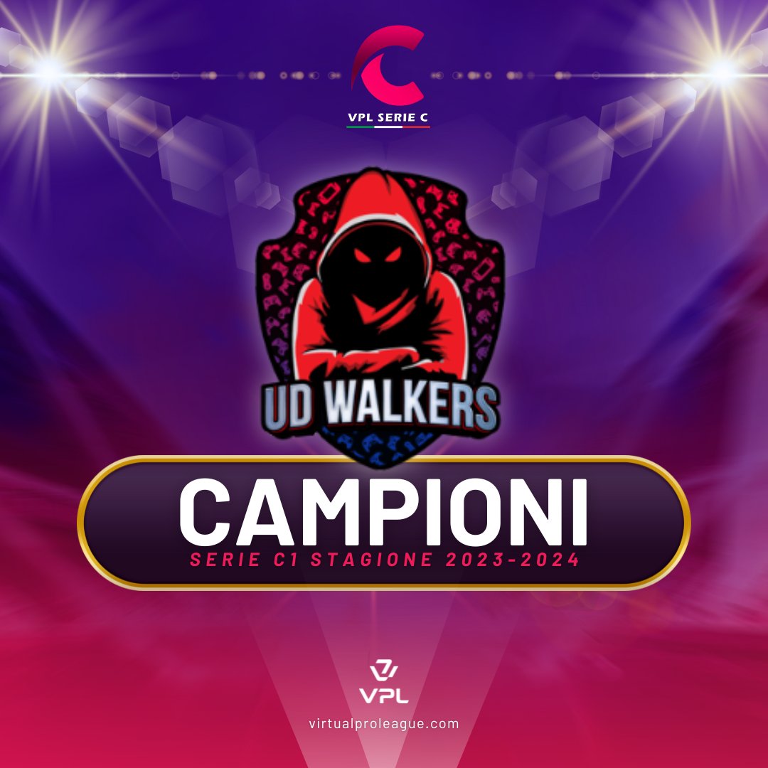 🥇Gli <a href="/UdWalkers/">UD Walkers</a> sono campioni  
🏆VPL SERIE C1 2023-2024
🥳CONGRATULAZIONI!!!

#vplseriea #esport #11vs11 #club #eafc24 #crossplay #calciovirtuale