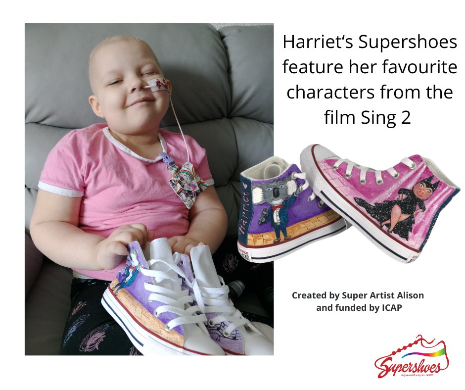 SupershoesUK's tweet photo. 4-year-old Harriet has been Super brave enduring treatment for a brain tumour and we hope her Supershoes give he a boost and make her feel Super special every time she wears them. #LacedWithHope https://t.co/b2g38nplLM