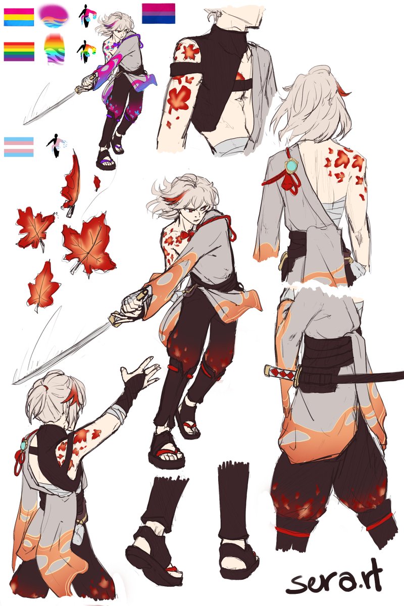 sera_rtt's tweet photo. 🍁 Made this Kazuha redesign sketch for a pride contest! 
#kazuha #redesign #genshin #art #digitalarts #digitalartists https://t.co/R5YCLQtjY7