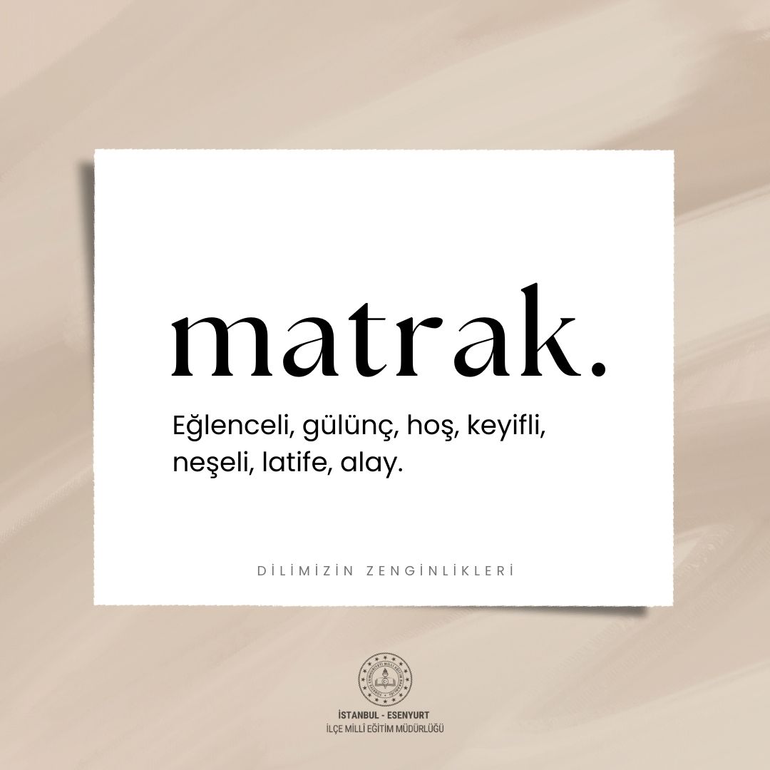 💬 Haftanın Kelimeleri

🔸Dilimizin Zenginlikleri Projesi🔸
<a href="/tcmeb/">Millî Eğitim Bakanlığı</a> <a href="/Yusuf__Tekin/">Yusuf Tekin</a> <a href="/meb_sgb/">MEB Strateji Geliştirme Başkanlığı</a> <a href="/istanbulilmem/">İstanbul İl Millî Eğitim Müdürlüğü</a> <a href="/MucahitYentur/">Murat Mücahit Yentür</a> <a href="/CobanogluF/">Fatih Çobanoğlu</a> <a href="/TayfunOzyolcu/">Tayfun ÖZYOLCU</a> <a href="/istmemkultur/">Dilimizin Zenginlikleri Projesi</a> <a href="/ist_arge/">İSTANBUL MEM AR-GE</a> <a href="/dilimizesenyurt/">Esenyurt Dilimizin Zenginlikleri</a>