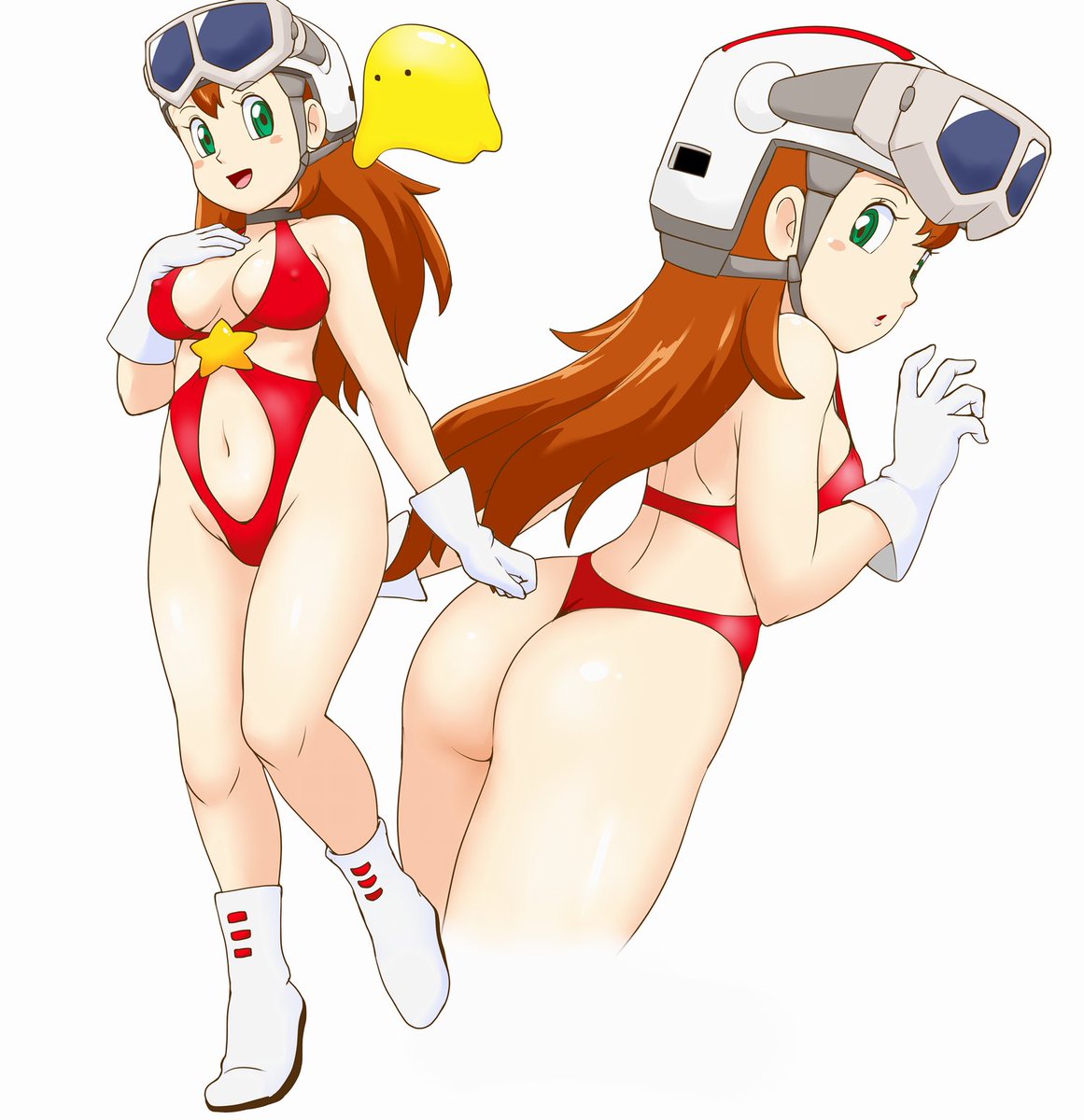 リーム支給された女性隊員用新デザインコスチュームを試着するの図。
モチーフが分かる方は立派な藤子Fファンです🥰 