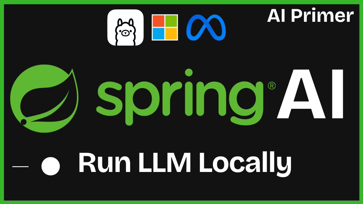 TechPrimers's tweet image. Spring AI with Ollama and Microsoft Phi-3 🚀 🦙 | Run LLMs locally #SpringAI #HandsOn
youtu.be/eiWXBIPDPiY