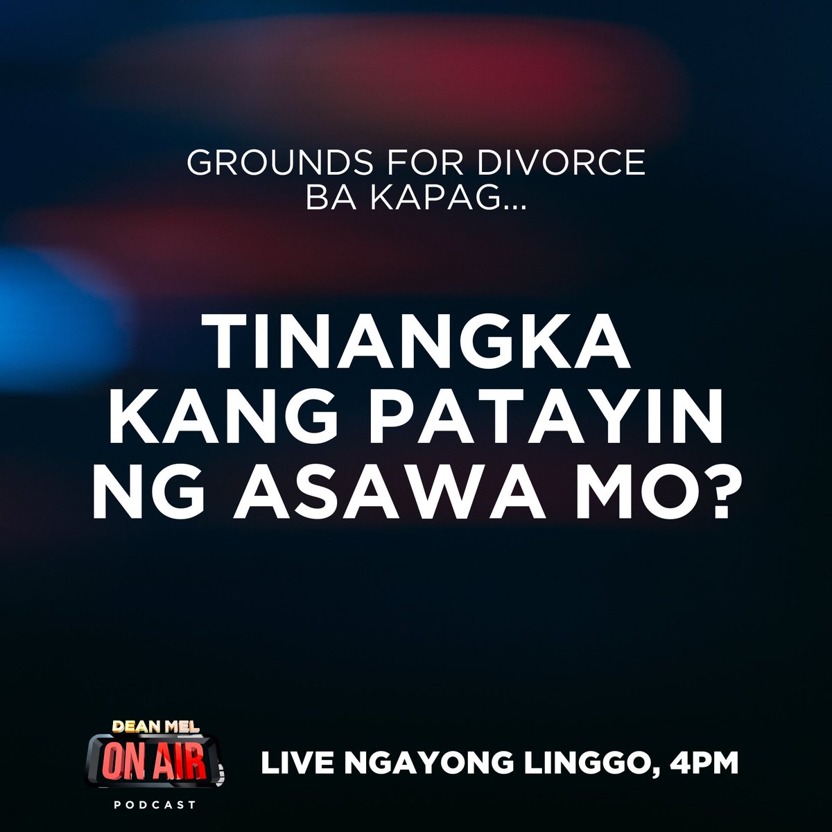 deanmelofficial's tweet photo. Anu-ano nga ba ang mga grounds for divorce ayon sa panukalang batas na Absolute Divorce Bill? Ating pag-uusapan yan ngayong linggo, live sa TikTok, Facbook, at YouTube, 4PM.
#news #newsph #divorce #divorceph #divorcephilippinesnow #newsphilippines #ph #philippines https://t.co/A82aMBHH0C