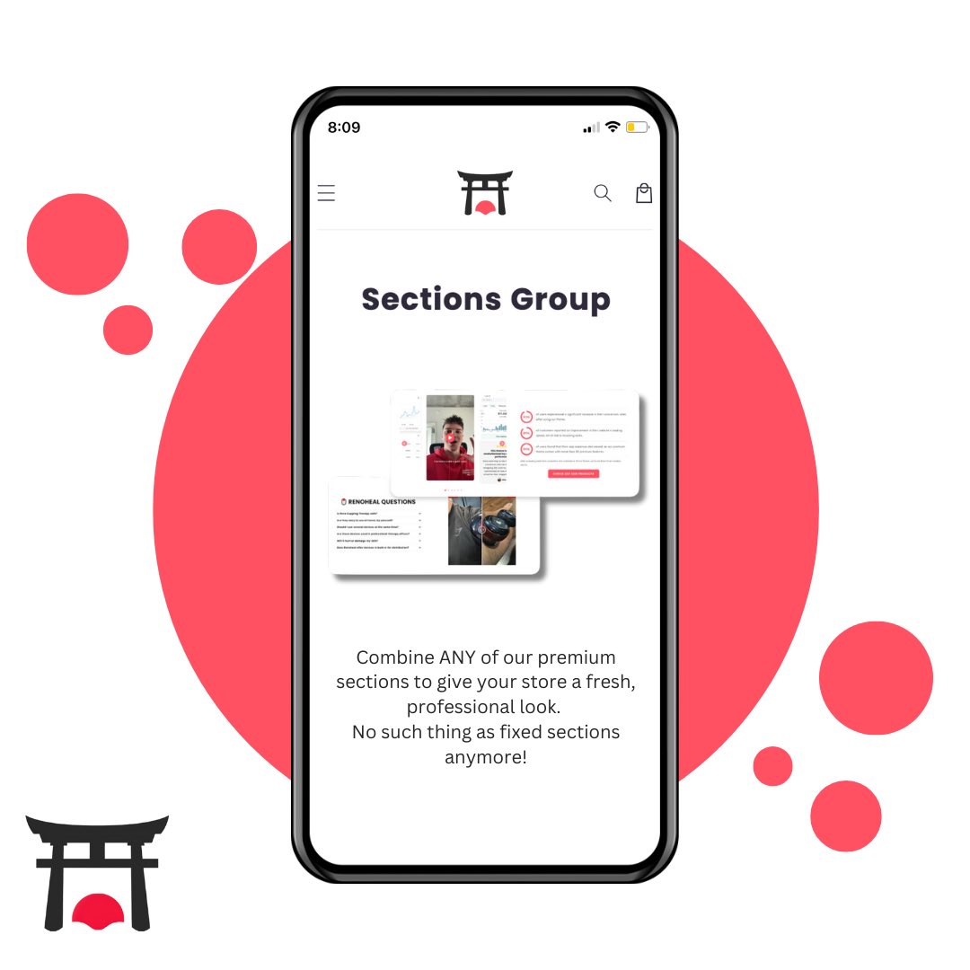Our Sections Group feature allows you to customize your store while portraying a smooth, professional look⛩️