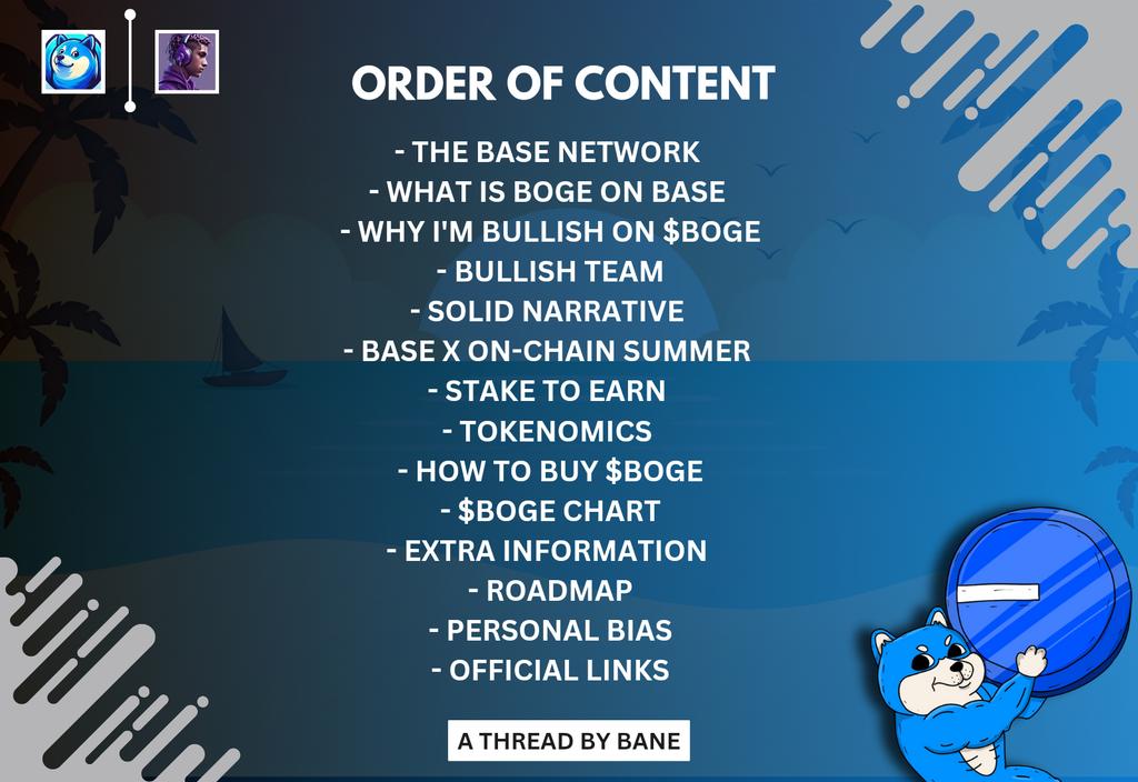 Theweb3Bane's tweet photo. Before we proceed
โซ LIKE
โซ RETWEET
โซ BOOKMARK THE TOP TWEET FOR REFERENCE PURPOSES
From here on,
We'll be exploring the intricacies of @bogeonbase
Order of content below ๐
#BOGEThreadcompetition $BOGE https://t.co/338fYUN5ij