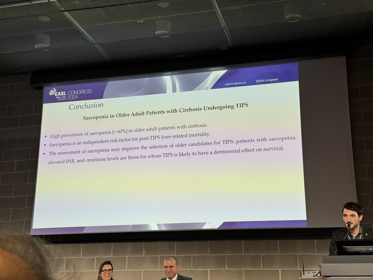 Jasmohan Bajaj (@jasmohanbajaj) on Twitter photo Sarcopenia in #cirrhosis ➡️bad
Sarcopenia in geriatric #cirrhosis undergoing #TIPS➡️☠️
@easlnews <a href="/filippo_schepis/">Filippo_Schepis</a> shows poor prognosis regardless of scores.
No TIPS beyond a certain limit? #EASLCongress @dbettinger85 Sarcopenia in #cirrhosis ➡️bad
Sarcopenia in geriatric #cirrhosis undergoing #TIPS➡️☠️
@easlnews <a href="/filippo_schepis/">Filippo_Schepis</a> shows poor prognosis regardless of scores.
No TIPS beyond a certain limit? #EASLCongress @dbettinger85