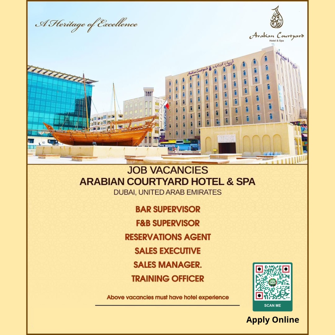 KaylaUsamah's tweet photo. Arabian Courtyard Hotel &amp; Spa is offering vacancies in. Dubai 
Apply online: https://t.co/cxZrSzTw6T https://t.co/EUdGrtXNe1