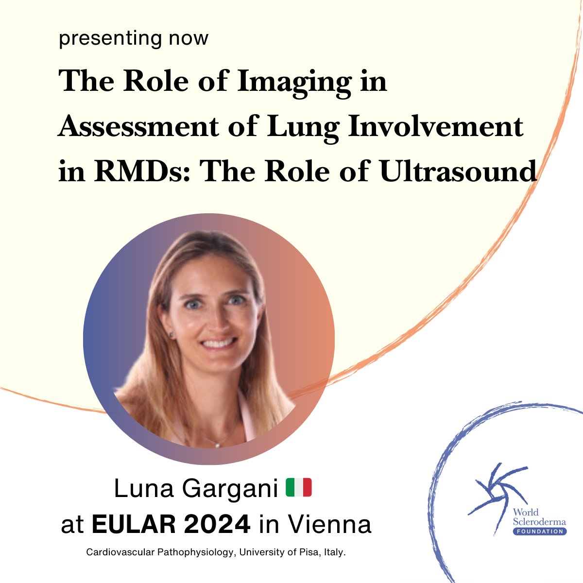 Worldsclerofnd's tweet photo. Highlighting Luna Gargani ๐ฎ๐น and Marco Matucci-Cerinic ๐ฎ๐น at #EULAR2024 in Vienna during the session "The Role of Imaging in Assessment of Lung Involvement in RMDs". ๐ซ
#EULAR2024 #Vienna #Scleroderma #WorldSclerodermaFoundation #SystemicSclerosis #LungInvolvementinRMD https://t.co/ZXX0lsxfJ3