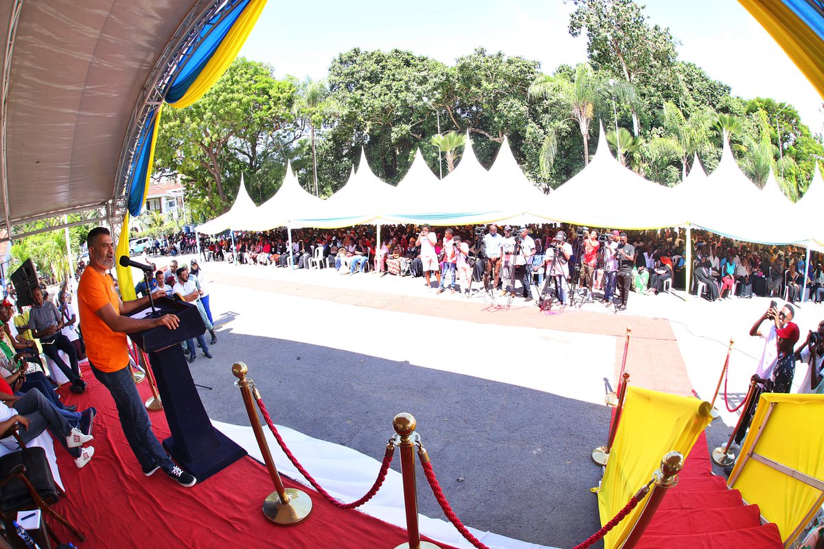 A_S_Nassir's tweet photo. Launch of “Mombasa Yangu” Youth Empowerment Program

We are alive to the challenges of unemployment of facing the young people of Mombasa. It is for this reason that we have prioritized the fifth phase of Mombasa Yangu that will provide meaningful work for over 3,000 youth drawn from each and every ward of Mombasa.

These are among the practical steps we are taking to eliminate drug abuse occasioned by idleness. This work will earn our people decent income with a ripple effect on the micro-economy of Mombasa.

My own CECM for Water, Climate Change and Natural Resources Ms. Emily Achieng is a product of Mombasa Yangu that was conducted during the Covid period. This demonstrates the potential for growth that this opportunity presents for our people.

I was accompanied by my Deputy Francis Thoya, area MP Hon. Mohamed Machele (Mvita), Hon. Bady Twalib (Jomvu), Hon. Rashid Bedzimba (Kisauni) with apologies from Hon. Mishi Mboko (Likoni) and Hon. Omar Mwinyi (Changamwe) as well as my full Cabinet and County Chief Officers.