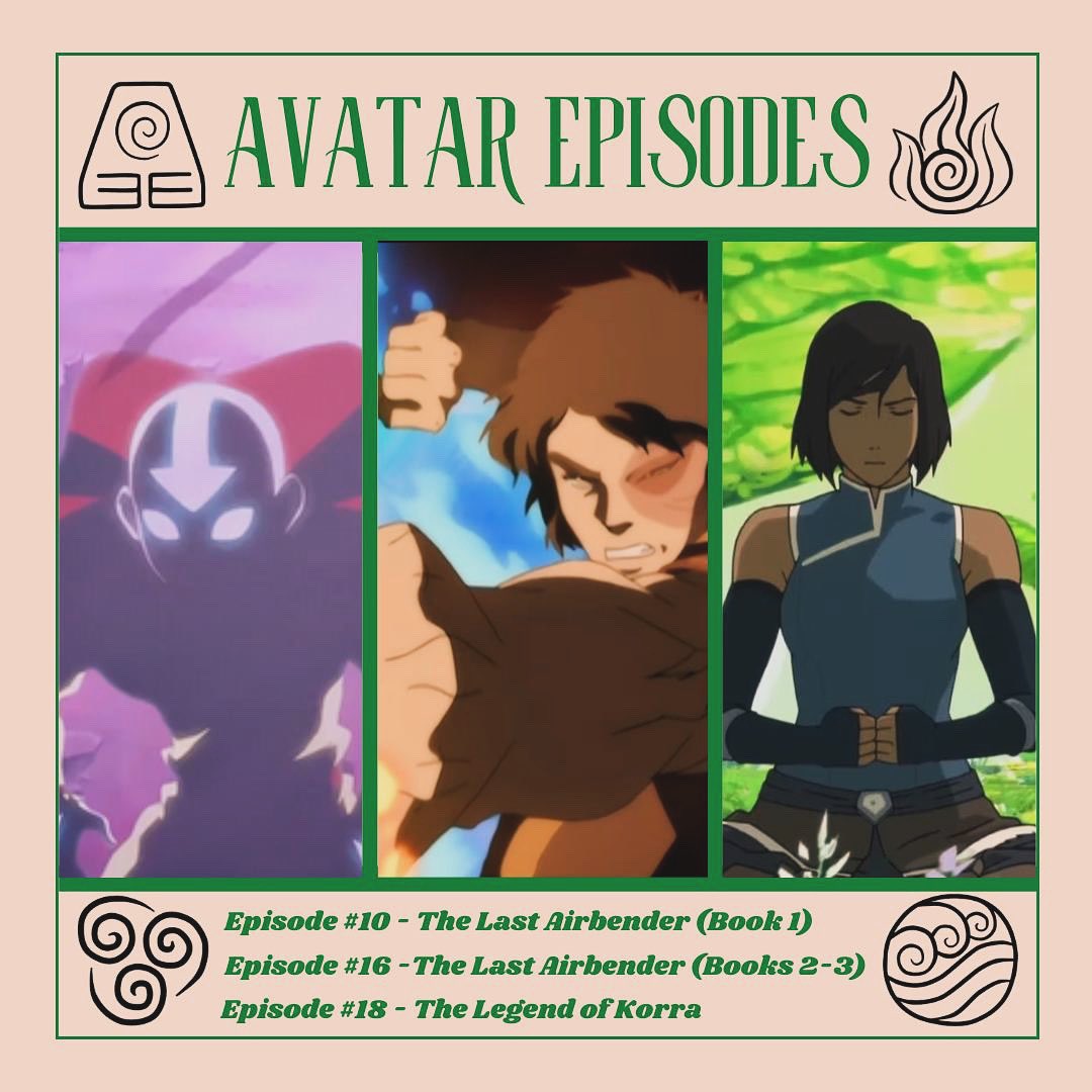Sadie takes Oli through every episode of the Avatar tv shows! Check out all three of our episodes on Avatar: The Last Airbender and The Legend of Korra. 

Click the link to find a playlist of the episodes on Spotify: open.spotify.com/playlist/1wKzy…