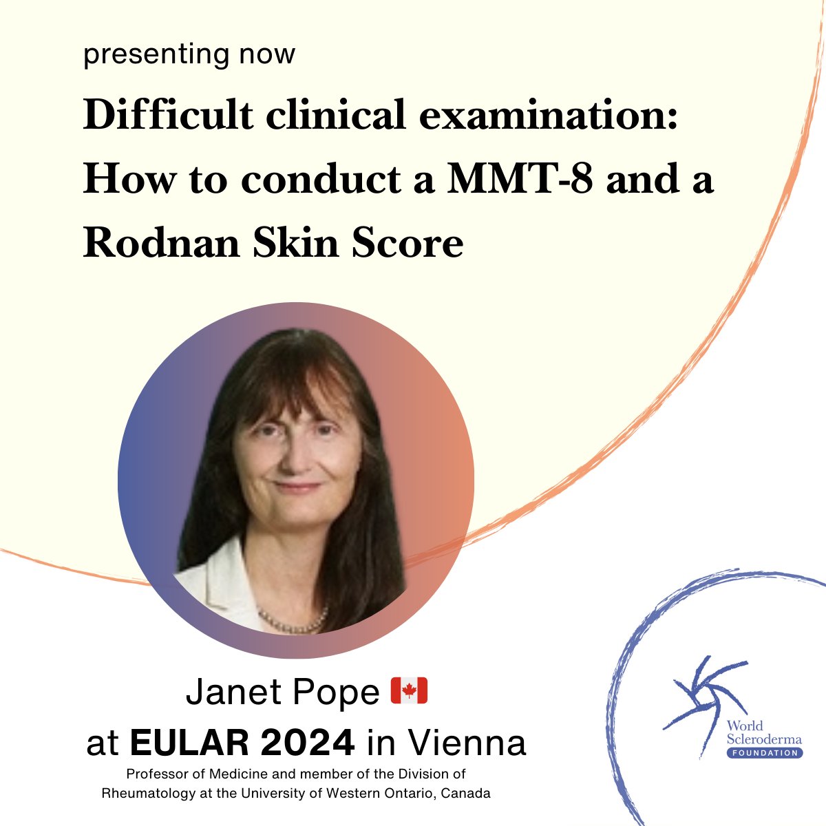 Worldsclerofnd's tweet photo. Featuring Dinesh Khanna @sclerodermaUM๐บ๐ธ and Janet Pope ๐จ๐ฆ at #EULAR2024 in Vienna during the session "Difficult Clinical Examination: How to conduct a MMT-8 and a Rodnan skin score". ๐ฉบ
#Vienna #Scleroderma #WorldSclerodermaFoundation #SystemicSclerosis #RodnanSkinScore https://t.co/2Ff4RgfyDc