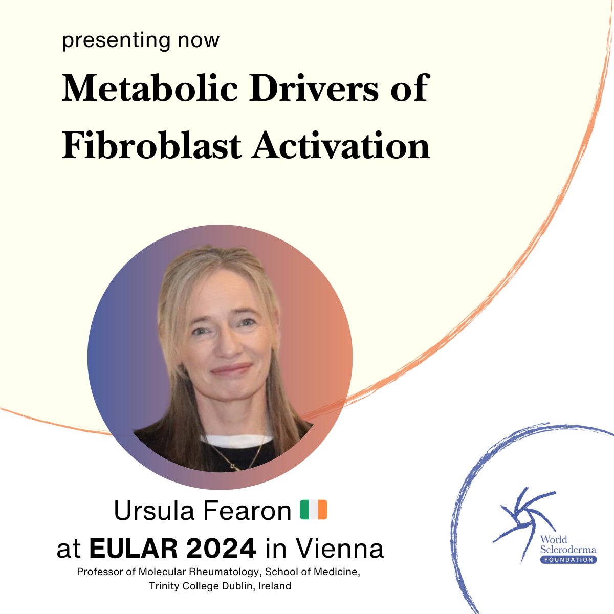 Worldsclerofnd's tweet photo. Showcasing Ursula Fearon ๐ฎ๐ช at #EULAR2024 in Vienna during the session "Metabolic Reprogramming in Autoimmunity". ๐งฌ
#EULAR2024 #Vienna #Scleroderma #WorldSclerodermaFoundation #SystemicSclerosis #Metabolism #Autoimmunity https://t.co/DI9qoAClPx