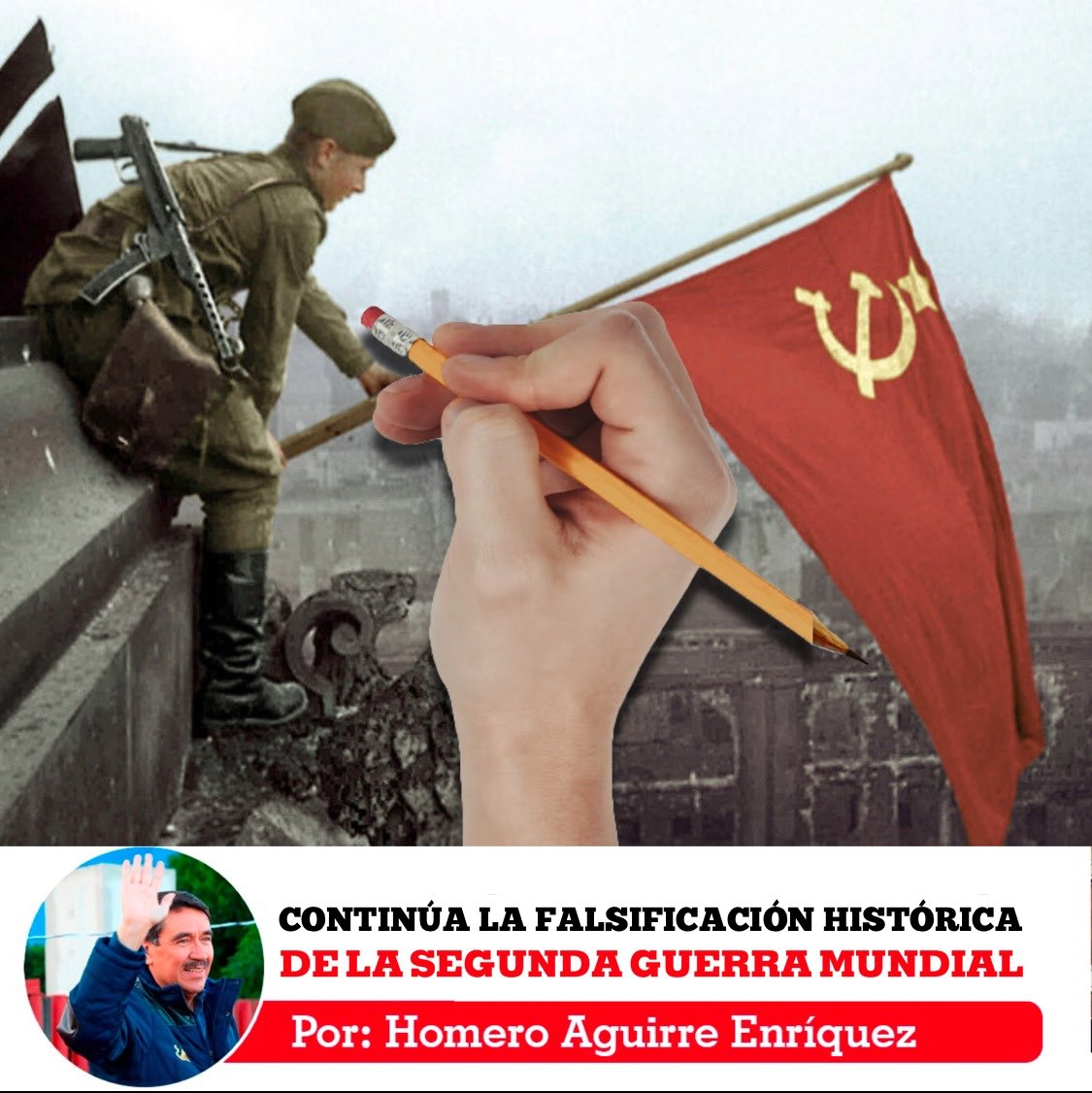 HomeroAE's tweet photo. Continúa la falsificación histórica de la Segunda Guerra Mundial. "El del 6 de junio en Normandía no fue un acto conmemorativo del heroismo de los soldados aliados que desembarcaron y un homenaje a la memoria de los caídos; mucho menos fue un acto de justicia histórica para homenajear a millones de soldados y civiles soviéticos." Te invito a leer mi opinión: https://t.co/B77WJScIJG