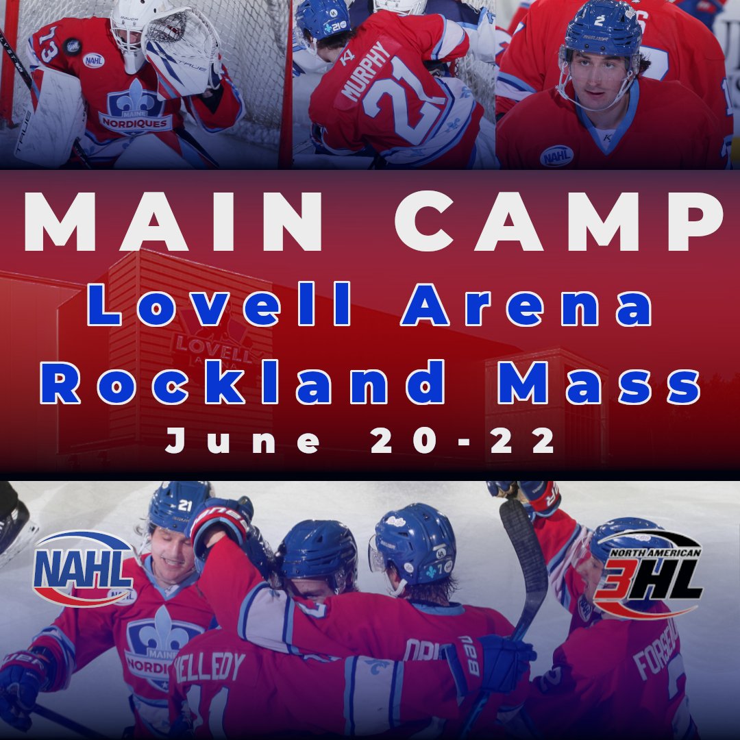 MaineNordiques's tweet photo. π²MAIN CAMP ποΈ
We are less than 12 days away from the start of our 2024 Main Camp at Lovell Arena in Rockland Mass!
Spots are filling up fast!
To register head to: https://t.co/ASHUk4WkCA
#RollNords βοΈ
#MaineLand π² https://t.co/jD6XTZewhI