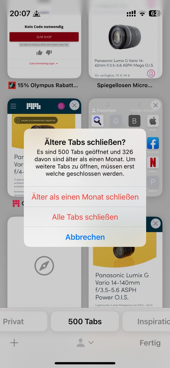 juliushgn's tweet photo. I did it. I got safari to its limits.
Now I know, 500 tabs is the limit 😂 https://t.co/cNdoHo9dMl