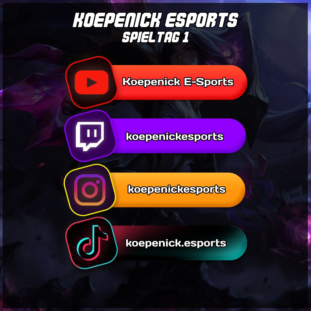 Morgen Mittag geht's endlich los für unsere Jungs!
Sonntag 09.06.2024 15:00 startet der 1. Spieltag in der Primeleague... feuert sie gern an Live auf Twitch.tv/koepenickespor…