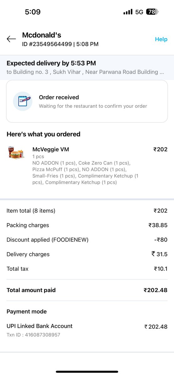 digi_saurav's tweet photo. @Paytm @Paytmcare @McDonalds @mcdonaldsindia @PaytmSeONDC @ONDC_Official I’ve been waiting forever to receive my order and no proper resolution available in Paytm application.

Never ordering again from @ONDC_Official https://t.co/GXXXs3vAeW