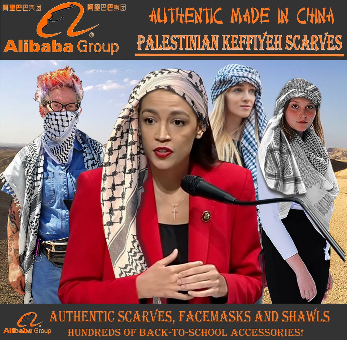 Now you can get all your Back-to-School protest attire and accessories in one location----with overnight delivery available.  Authentic made in China, the Alibaba Group.