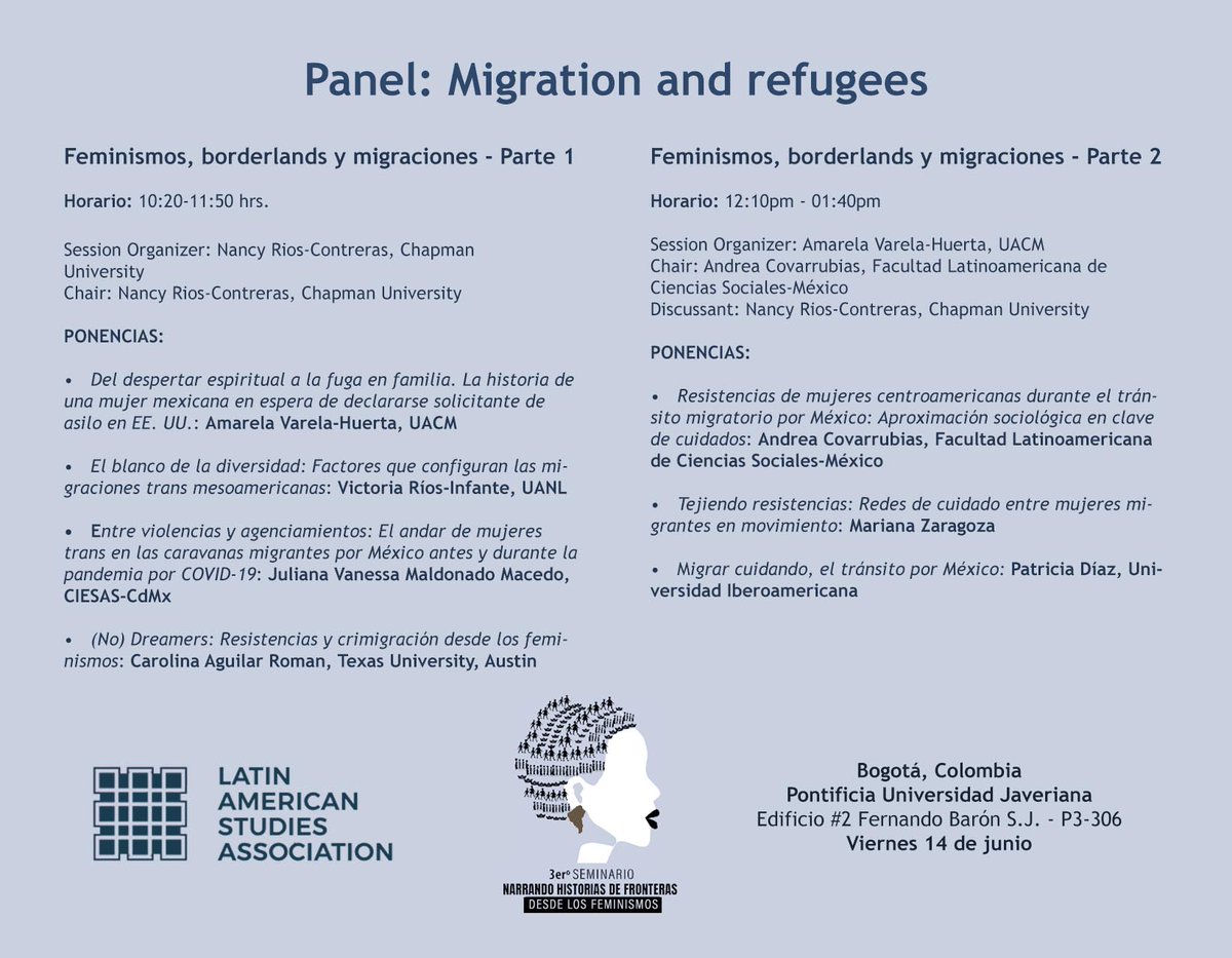 NarrativasFront's tweet photo. ¡Tenemos presencia en LASA! 📃
Les invitamos a acompañarnos el viernes 14 de junio en nuestras mesas Feminismos, borderlands y migraciones 🌎 https://t.co/bcXFO3VfDT