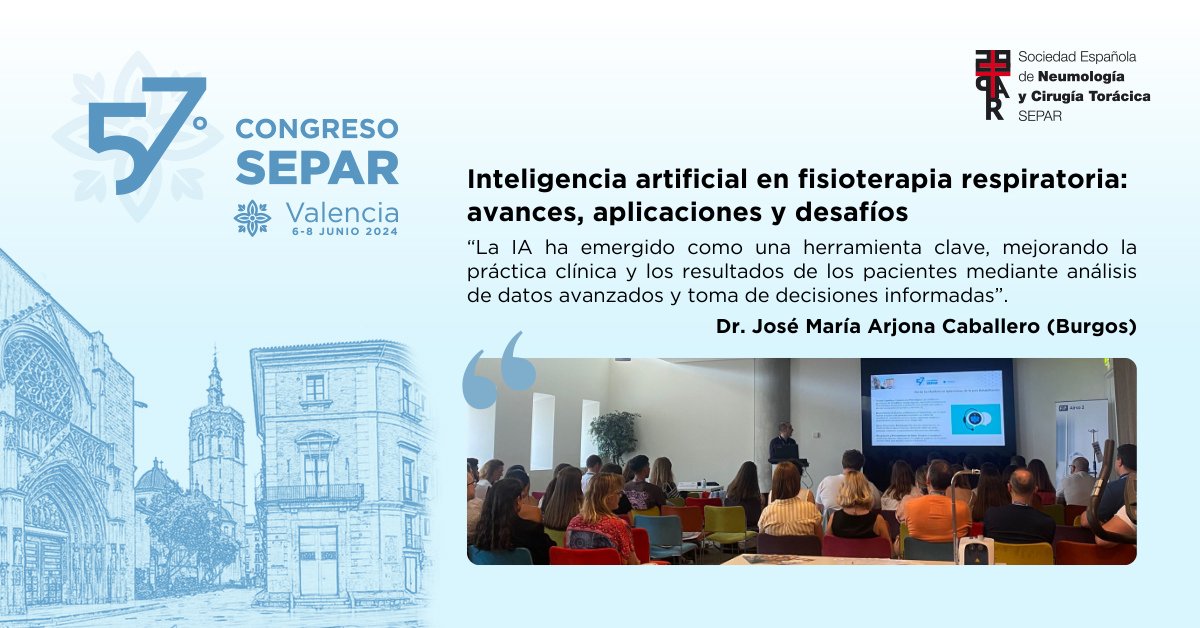 SeparRespira's tweet photo. ➡️ El Dr. José María Arjona Caballero revela cómo la Inteligencia Artificial puede transformar la Fisioterapia Respiratoria.
#Respirasepar #eresepar https://t.co/jGNY9cT2dt
