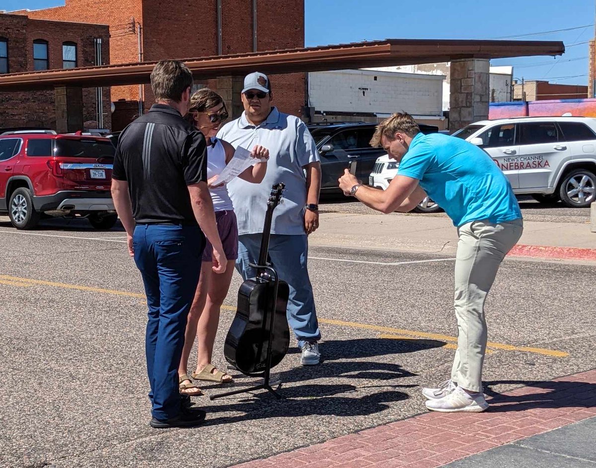 🎸 Hey <a href="/lucashoge/">Lucas Hoge</a>, <a href="/braydonzink/">Braydon Zink</a> and <a href="/lukemillsonline/">Luke Mills</a>, know anything about this guitar and note left behind in Hickory Street Square?

We'll find out what it says this week on <a href="/TheBigBoy987/">987 The Big Boy 🚂</a>. 🚂✉️

🎶 First Downtown Sounds concert is Friday, June 21: panhandle.newschannelnebraska.com/story/50621910…