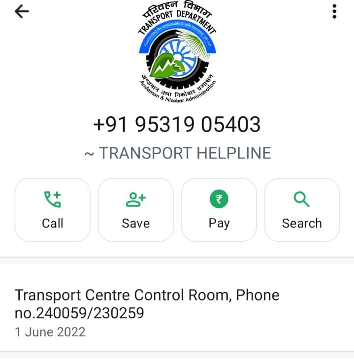 Transport Dept. A&N Islands tweet media