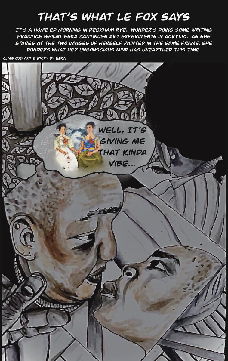 ‘THAT’S WHAT LE FOX SAYS’
#OLMW 003
Art &amp; Story by <a href="/ESKAonline/">E S K A</a>  1/3

Dedicated to #jamiesmartt and all the phenomenal contributors to  <a href="/phoenixcomicuk/">The Phoenix comic</a> who have left an indelible mark on a generation 🙏🏾♥️.

#comicart 
#handdrawn 
#graphicnovel 
#themagicwoman 
#wonderhackett