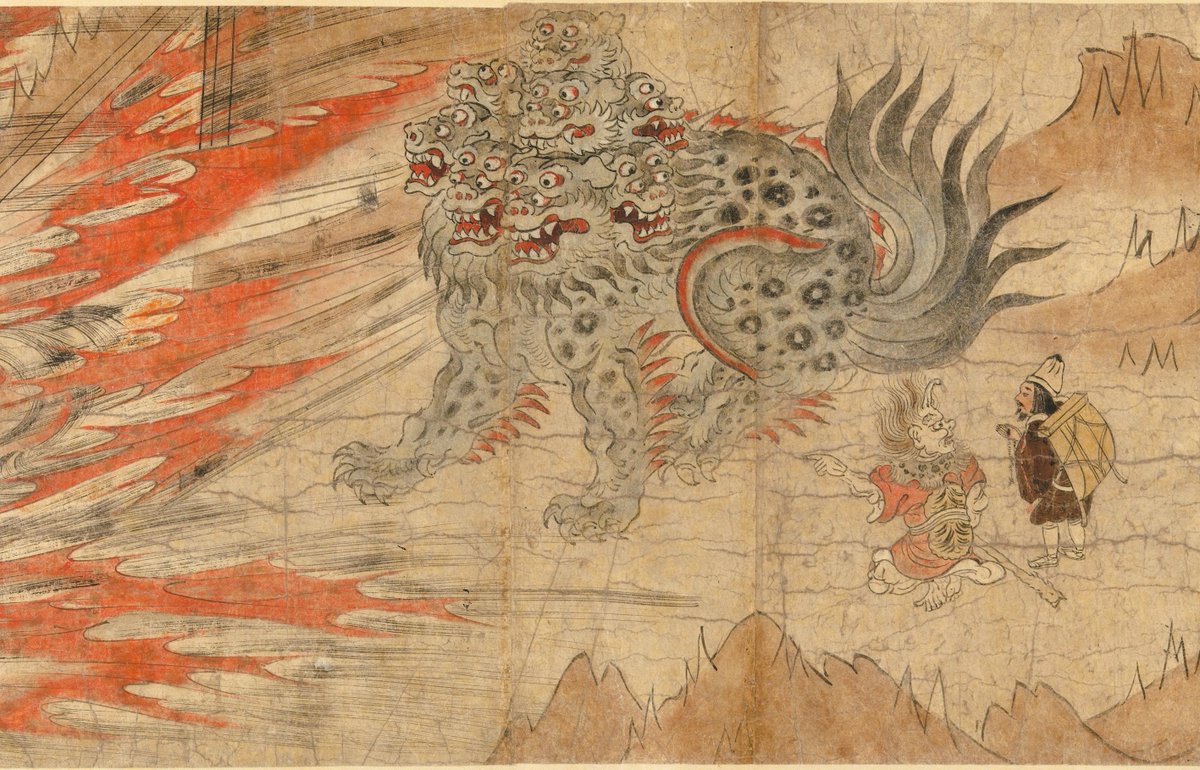 鎌倉時代の北野天神縁起絵巻の地獄の炎や怪物の描き方かっこいい。
よく見ると気持ちよさそうなんで、意外とサウナのロウリュみたいな感じだろうか。 