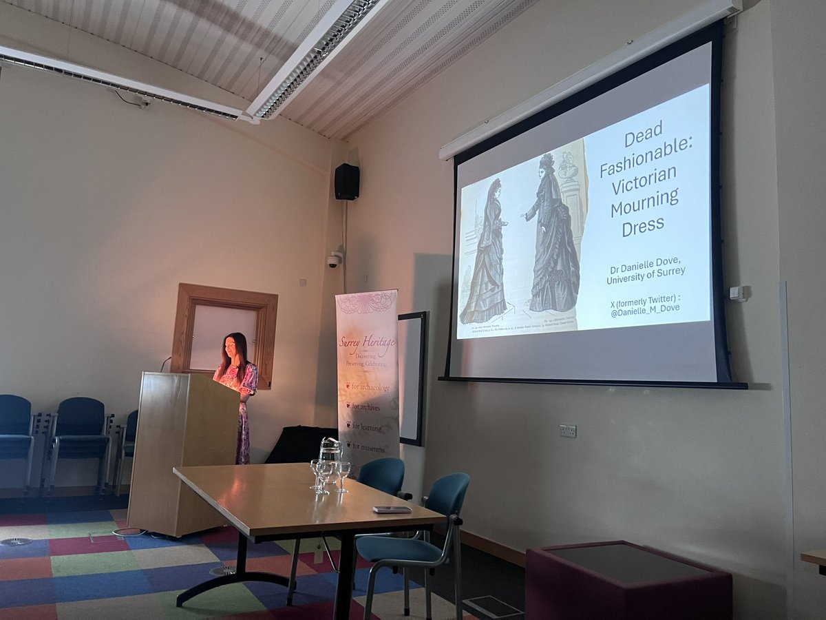 lucyella13's tweet photo. My talented @SurreySLL colleagues @Danielle_M_Dove on Victorian mourning dress and Liz Bahs on her poetry collection Stay Bones @SurreyHeritage #surrey #SLL #SAHN #victorian #memorials #englishcreates https://t.co/O2Kws3wUua