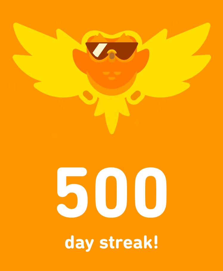 Moments like these make me realize how time flies 🦉​

#DuolingoStreak #500DayStreak #LanguageLearner #NeverGiveUp #LanguageLearning #BigBong