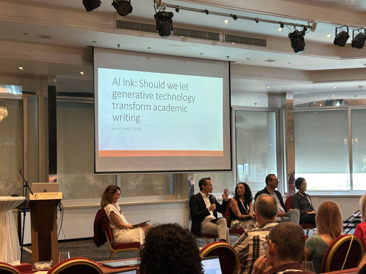 Emanuele, PhD (@emanuelelaurenz) on Twitter photo Memories of a stimulating panel discussion <a href="/CAiSEConf/">CAiSE Conf</a> 2024
My take away: ChatGPT might help improving the syntax of a text but we shall keep the “old school way” (i.e. loop read-(re)write-think) to continue sharpening our minds. Memories of a stimulating panel discussion <a href="/CAiSEConf/">CAiSE Conf</a> 2024
My take away: ChatGPT might help improving the syntax of a text but we shall keep the “old school way” (i.e. loop read-(re)write-think) to continue sharpening our minds.