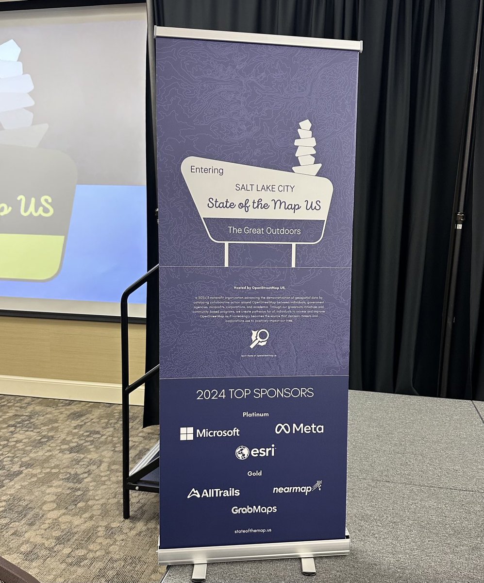 Haven’t been that active on X but I’m still doing mappy stuff. Today I’m at the State of the Map US. A conference for the OpenStreetMap community.