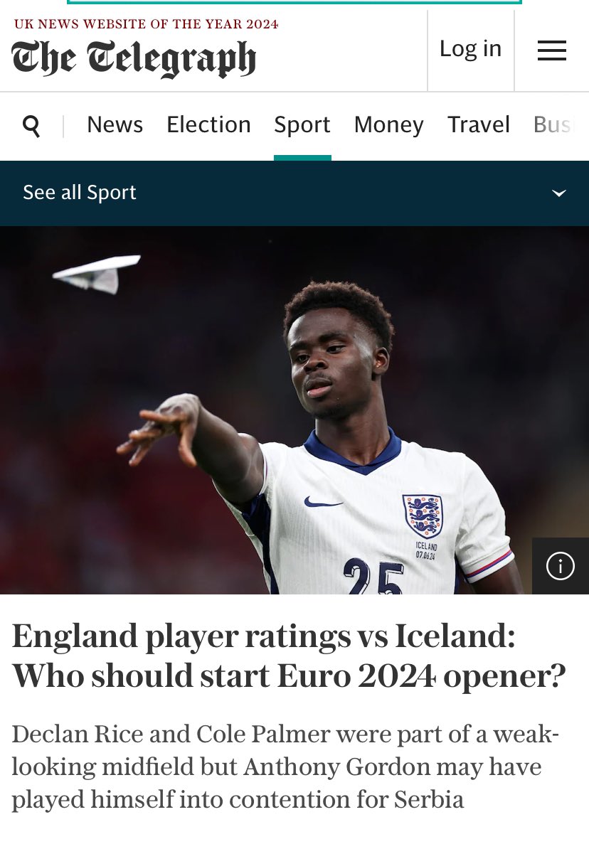 renato_senise's tweet photo. Inglaterra perdeu de 1 a 0 da Islândia. No ataque, titulares foram Phil Foden, Cole Palmer, Anthony Gordon e Harry Kane. Saka entrou só aos 20 minutos do 2º tempo. Capas que alguns dos principais veículos de comunicação ingleses escolheram para falar do vexame em Wembley. 👇 https://t.co/glEy7dZ4JR