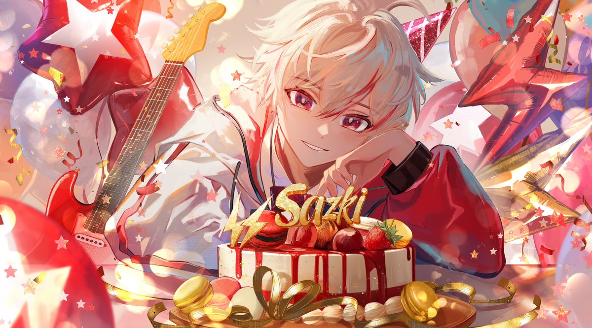 恭喜最喜歡的Sazki生日&amp;二週年紀念快樂🎉

從去年7月認識了你，一直到現在的每一場直播與陪伴都非常感謝有你，因為有你才有我們的存在，也因為你認識了很多很可愛的Q寶寶

這次委託了<a href="/_tomei_trans/">透明Tomei</a> 透明老師繪製二週年慶祝圖，超級喜歡，真的謝謝老師辛苦繪製委託❤️

 #SAZKI_2nd_anniversary69